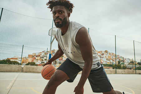 CAMISETA DE BALONCESTO SIN MANGAS UNISEX - TS500 GRIS