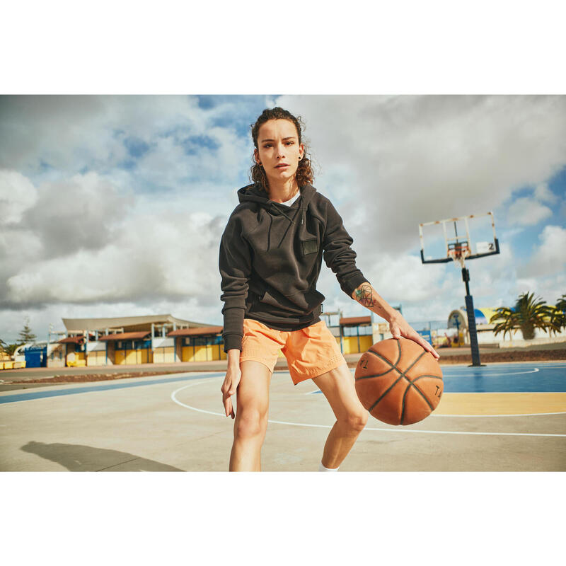 SUDADERA DE BALONCESTO CON CAPUCHA UNISEX - H100 NEGRO