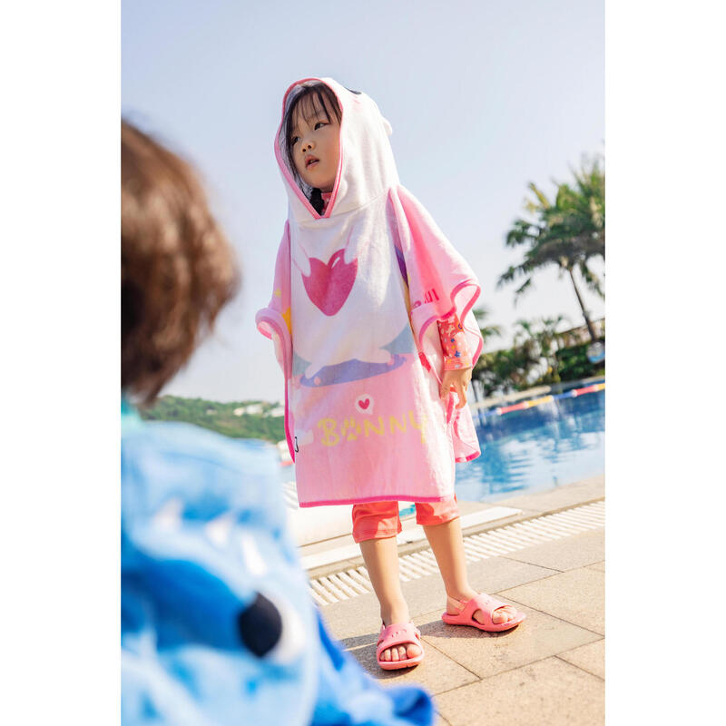 Baby Poncho with hood RABBIT print