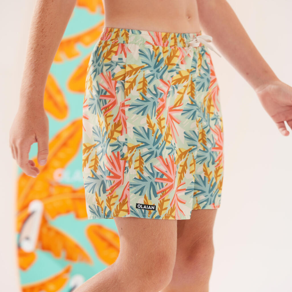 Short de bain surf à poches Garçon - 100 Stories kaki