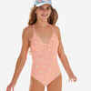 Jednodijelni kupaći kostim za djevojčice 500 narančasti