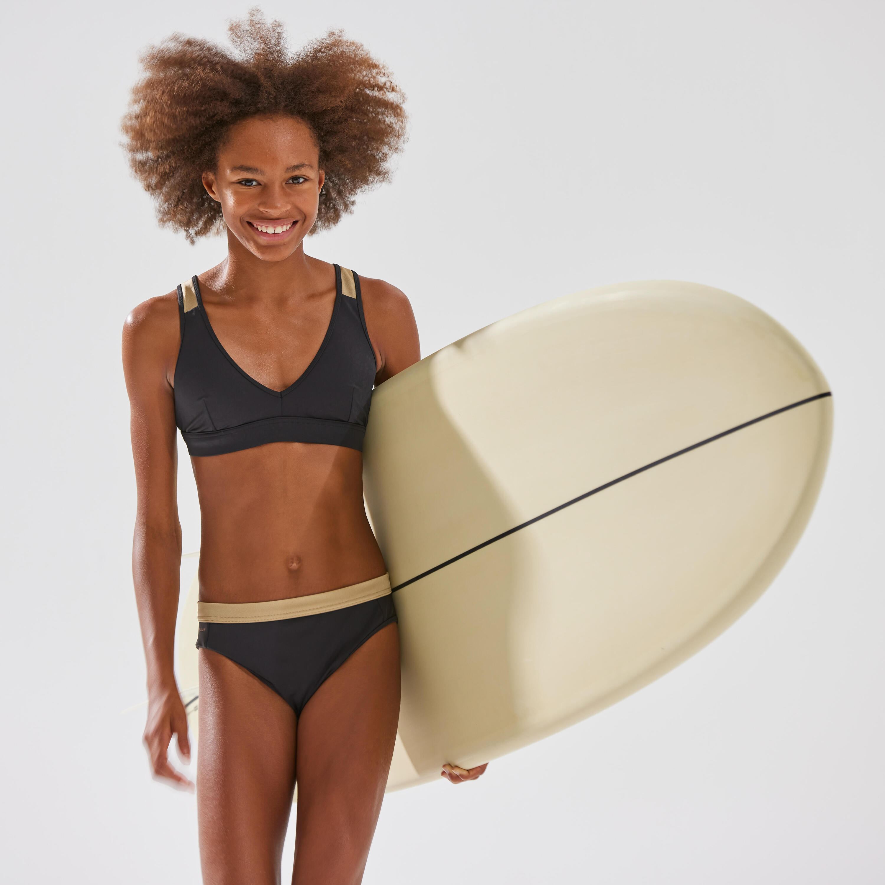 BAS DE MAILLOT DE BAIN FILLE BUDDY 900 NOIR 3/4