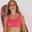 Bikinitop voor meisjes Lana 500 gestructureerde stof high neck frambozenrood