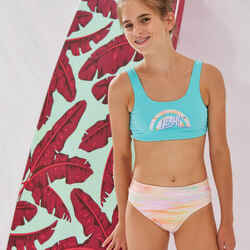 GIRL'S LANA SWIMSUIT CROP TOP 500 GLORY TURQUOISE