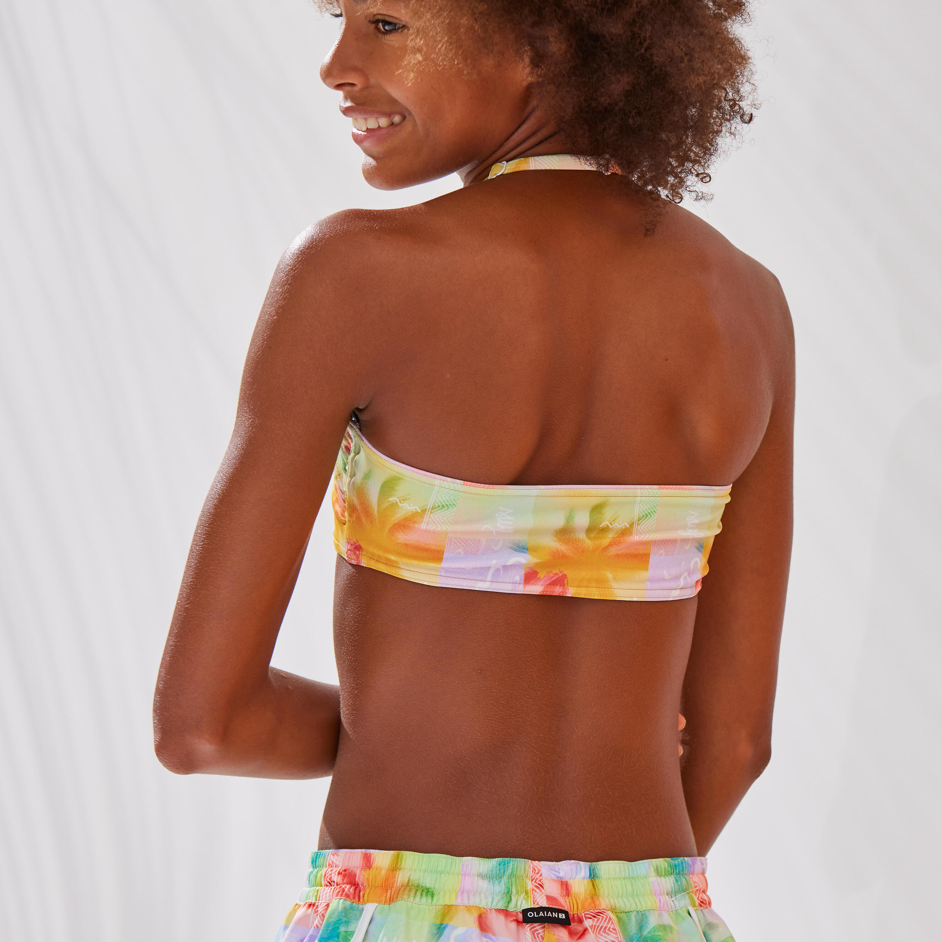 Bikinitop voor meisjes 100 bandeau geel 3/7