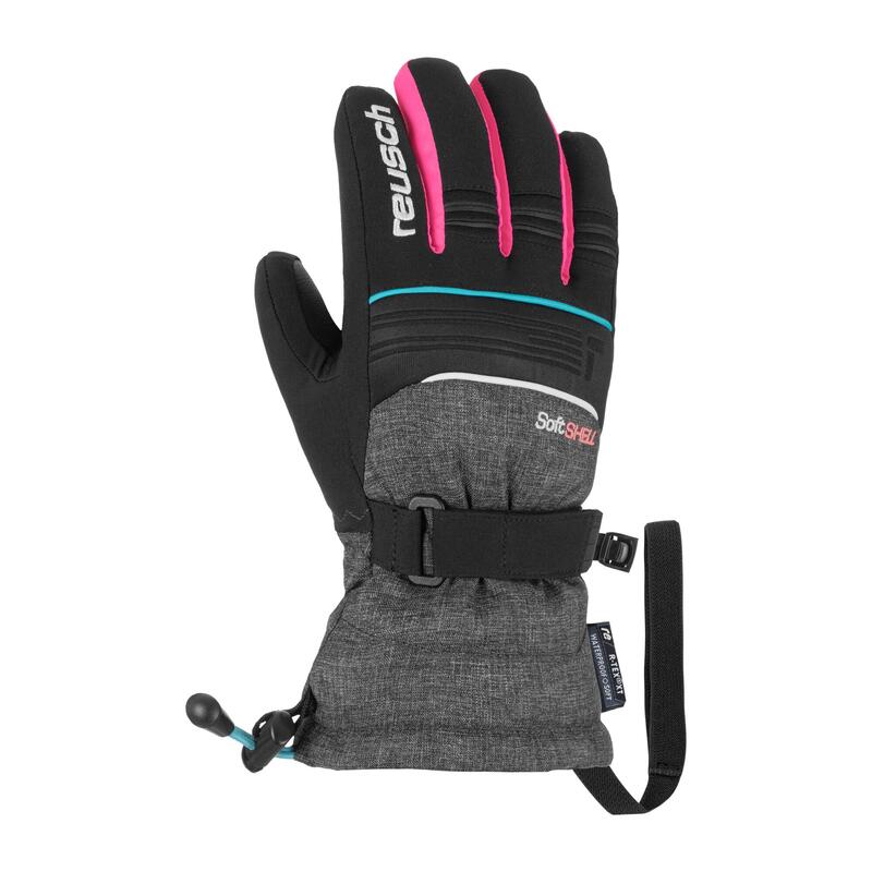 Skihandschuhe Kinder wasserdicht - Kondor R-TEX® XT Reusch schwarz/grau/rosa 