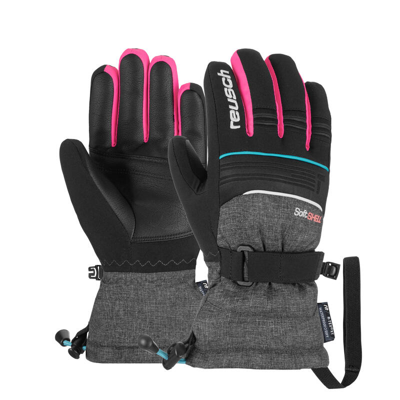 Skihandschuhe Kinder wasserdicht - Kondor R-TEX® XT Reusch schwarz/grau/rosa 