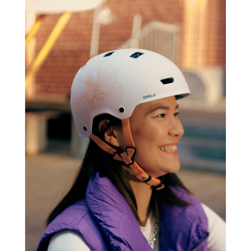 Helm voor inlineskaten skateboarden steppen MF500 Flower