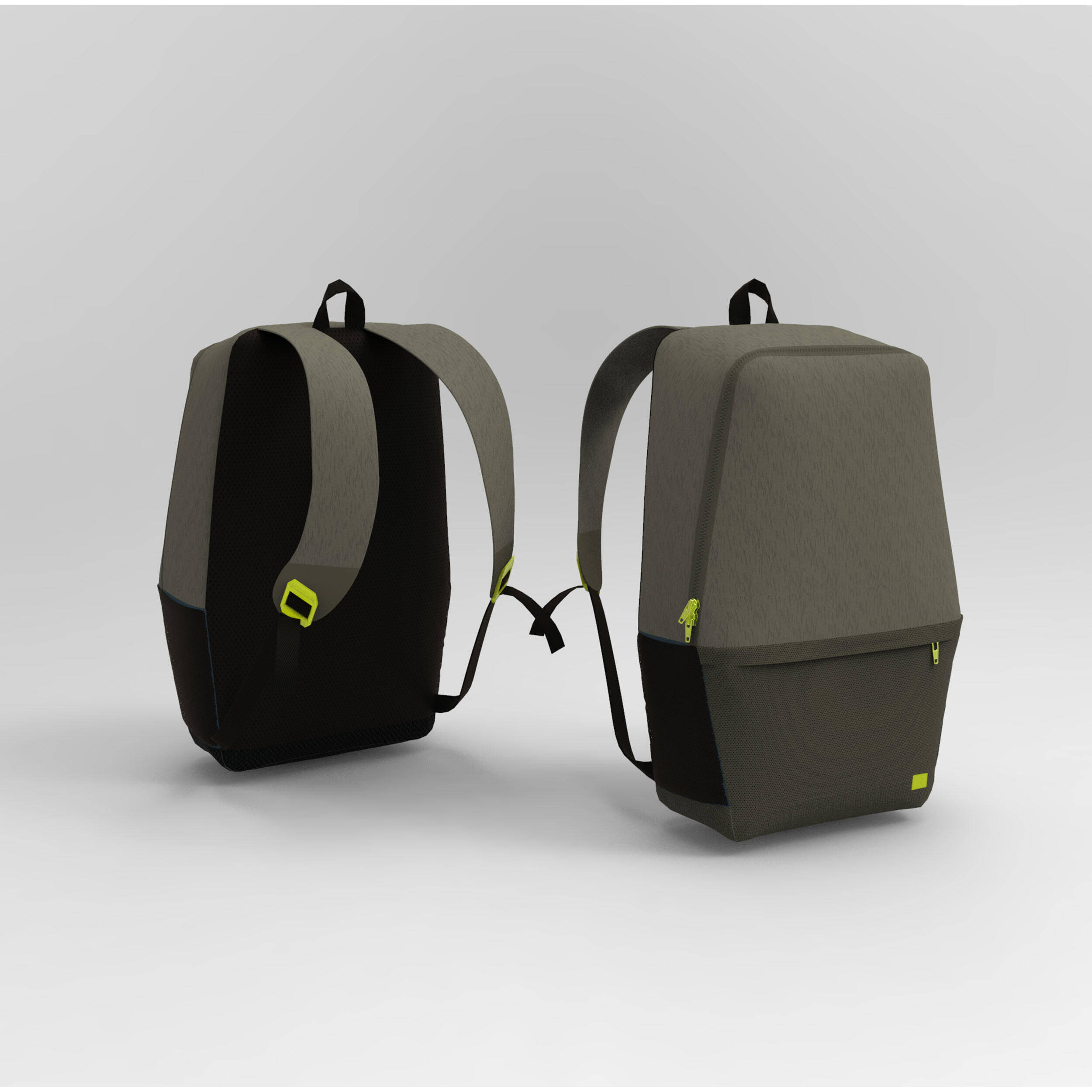 24 L Backpack Essential - Khaki/Neon Yellow -  1