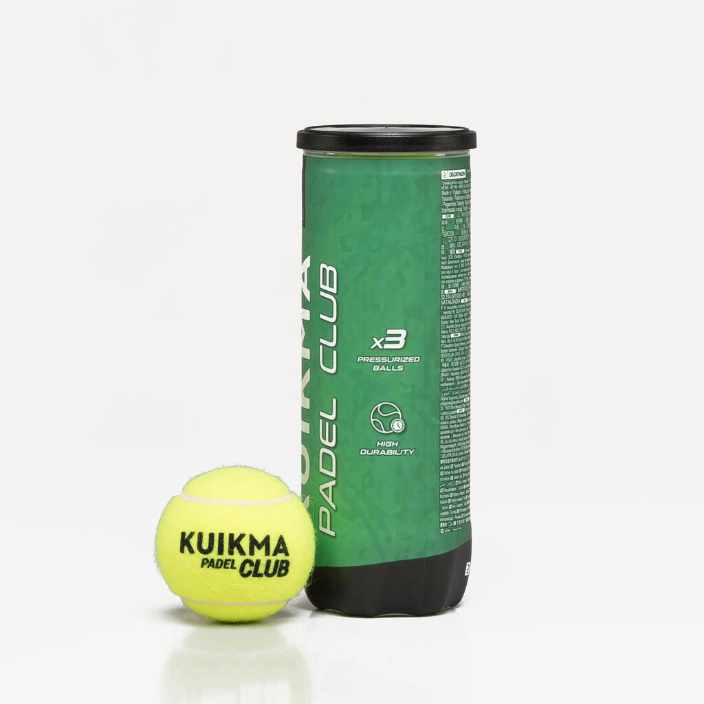 PELOTAS DE PÁDEL PRESURIZADAS KUIKMA PB CLUB X3