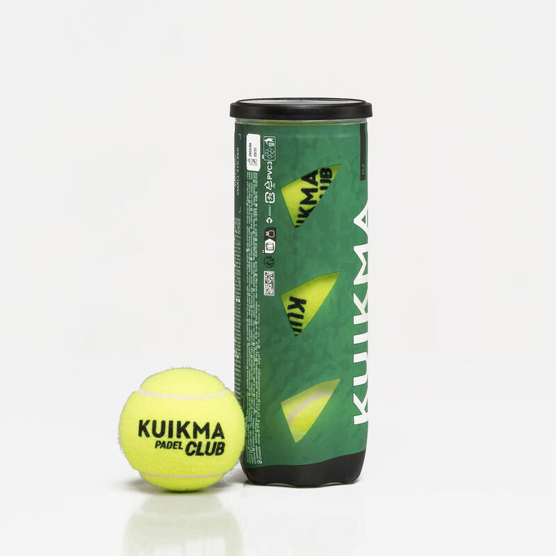Pack de 3 pelotas de pádel presurizadas - Kuikma Control