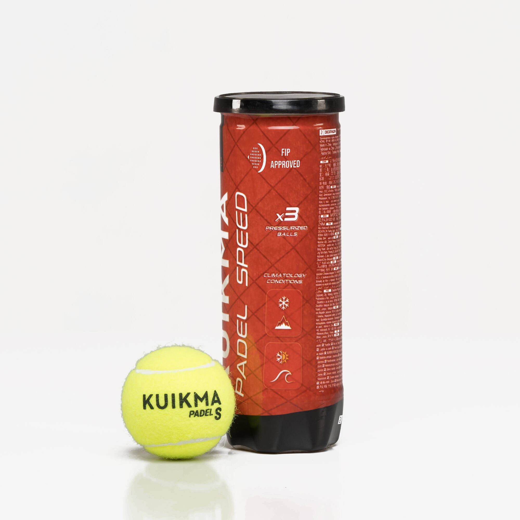 Pressurised Padel Balls Kuikma PB Speed - Pack of 3 -  4