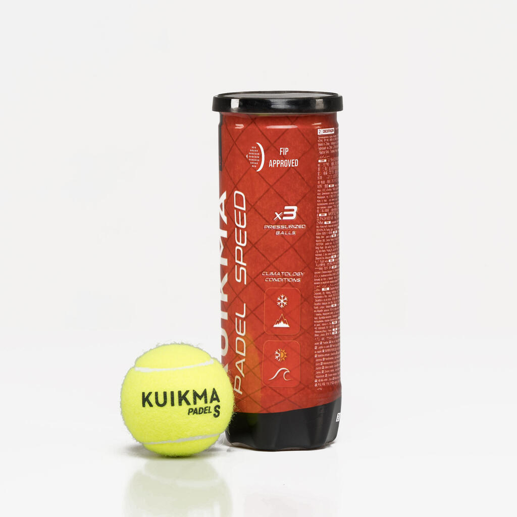 Loptice pod pritiskom za padel KUIKMA PB SPEED (3 komada)