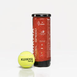 Tube de 3 balles de padel pressurisées - Kuikma PB Speed