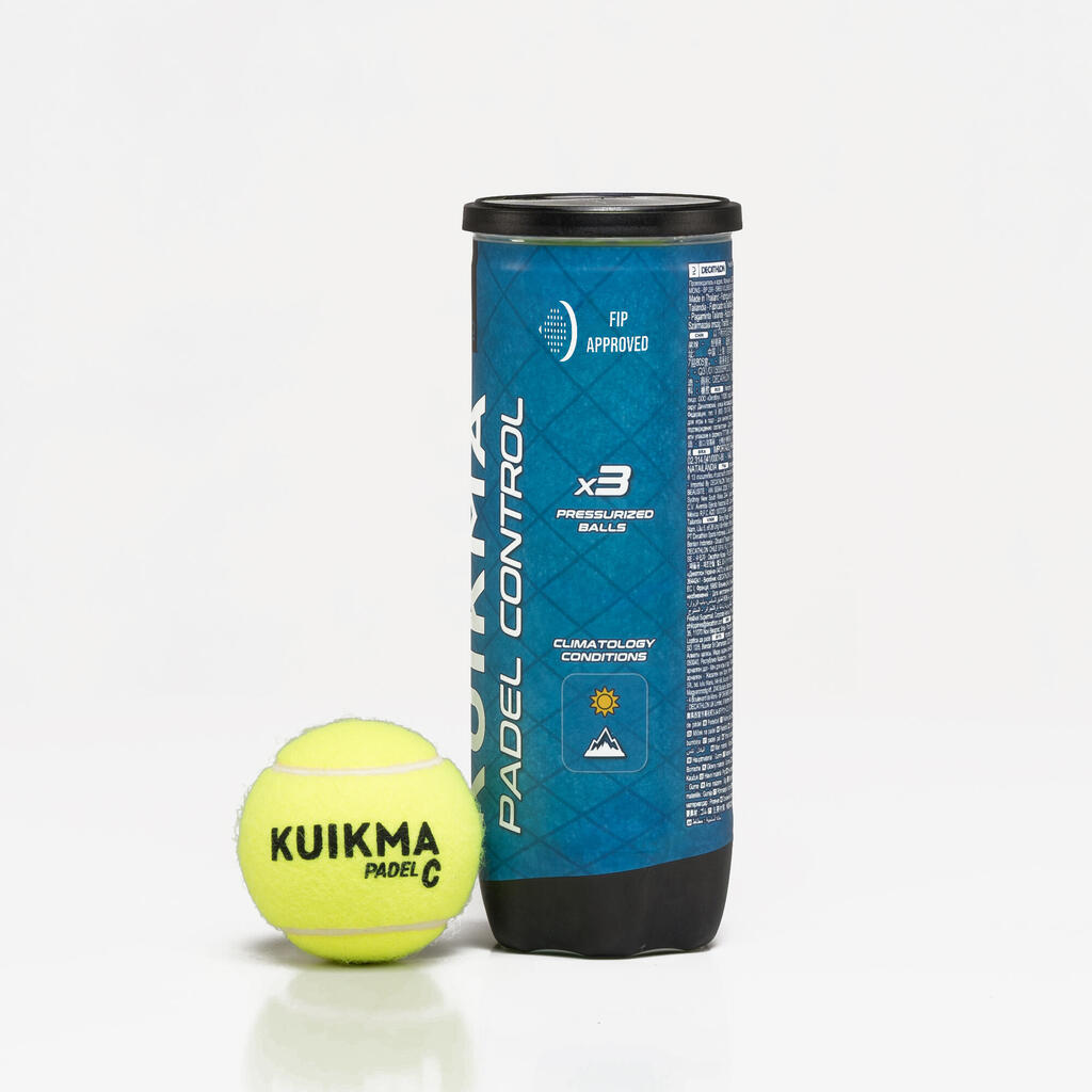 Pressurised Padel Balls Kuikma PB Control - Pack of 3