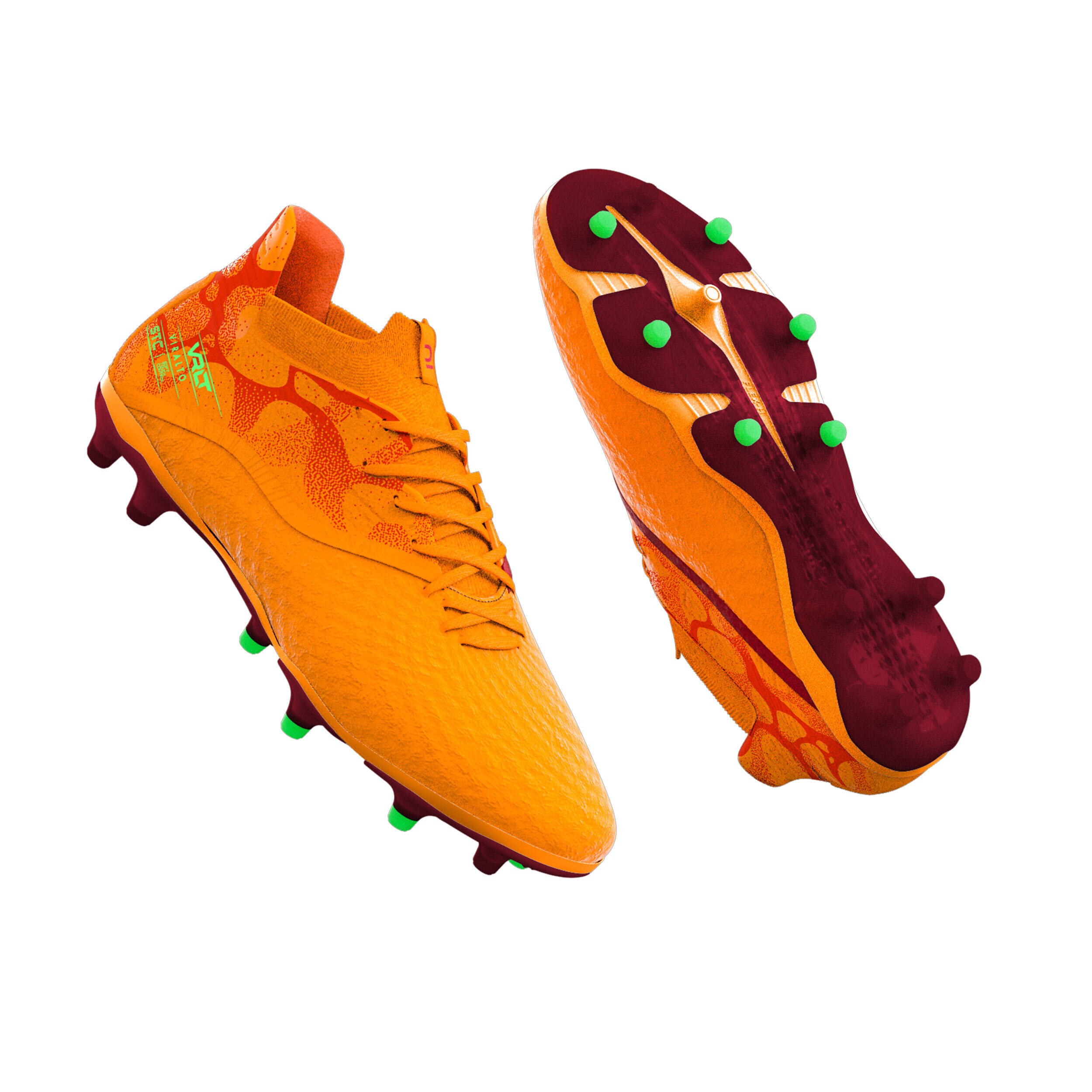 KIPSTA Kids' Lace-Up Football Boots Viralto III FG - Mango