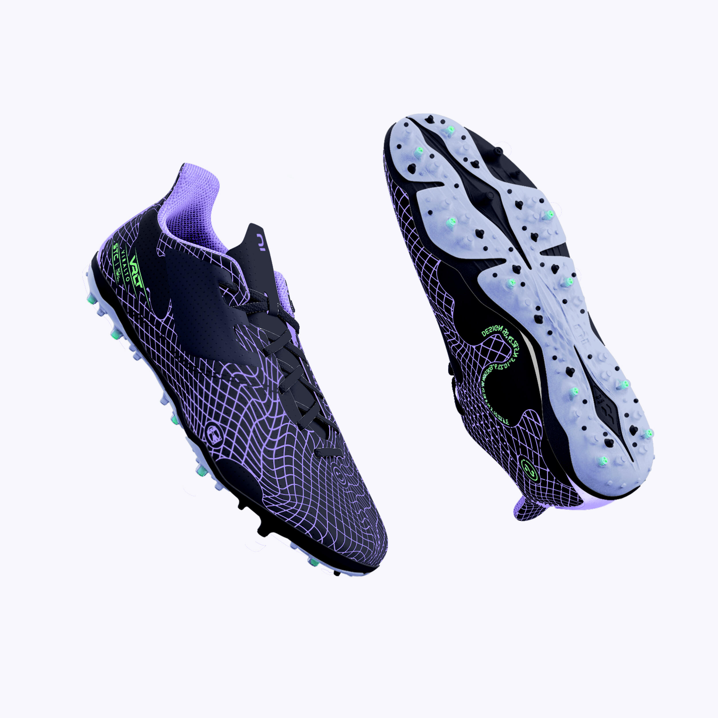 Buty do piłki nożnej dla dzieci Kipsta Viralto I Easy MG/AG Mgławica na rzepy 8/8