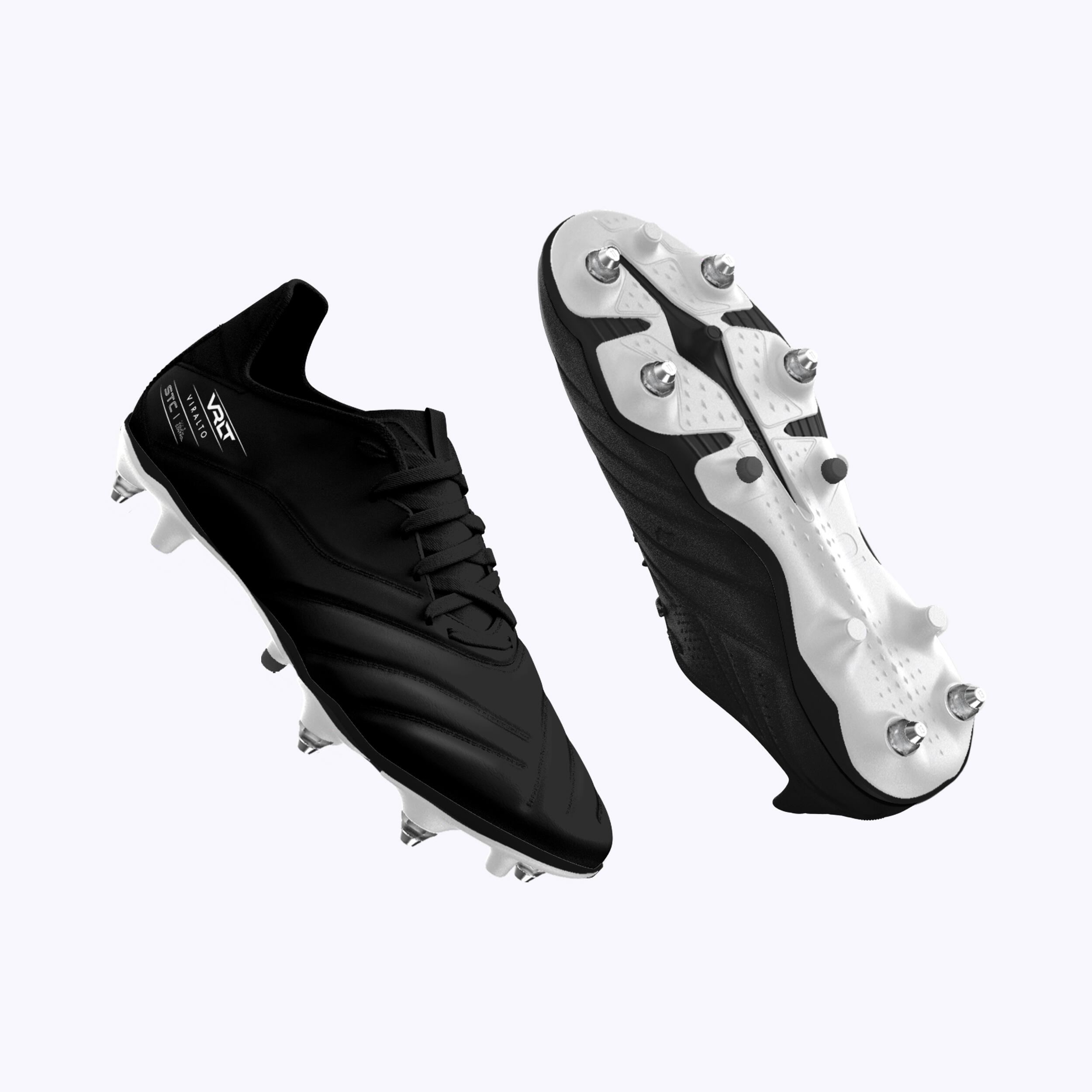 Botas de Fútbol Viralto II Piel SG tacos aluminio Adulto Negro 2/8