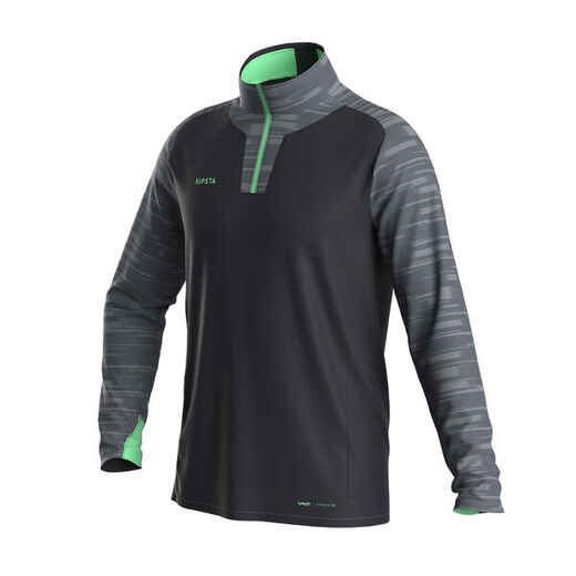 
      Damen/Herren Fussball Sweatshirt 1/2 Zip - Viralto PXL grau/grün 
  