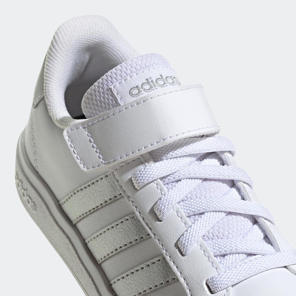 Adidas Turnschuhe Kinder Klettverschluss - Grand Court weiβ/perlmutt 