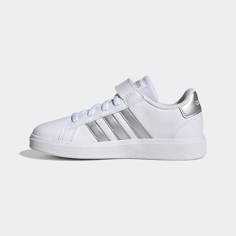 Baskets fille à scratch détails irisés – Adidas Grand C blanc