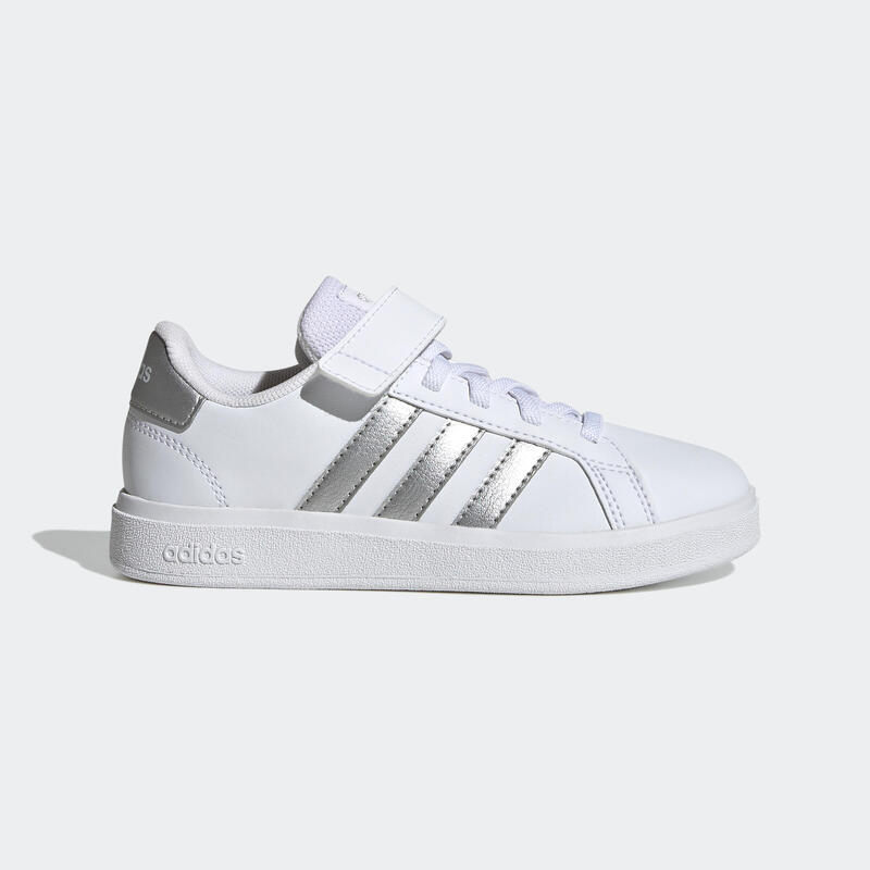 Zapatillas Deportivas Tira Velcro Niños Adidas Grand Court Blanco/Nacarado
