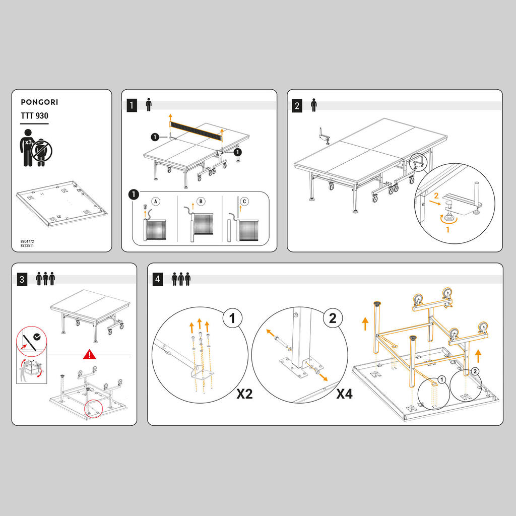 Tabletop for the TTT930 Table Tennis Table - Blue