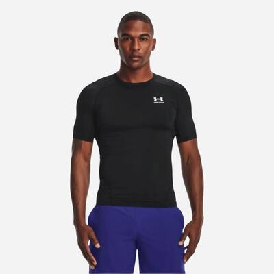T-shirt nera Under Armour uomo palestra compressiva traspirante