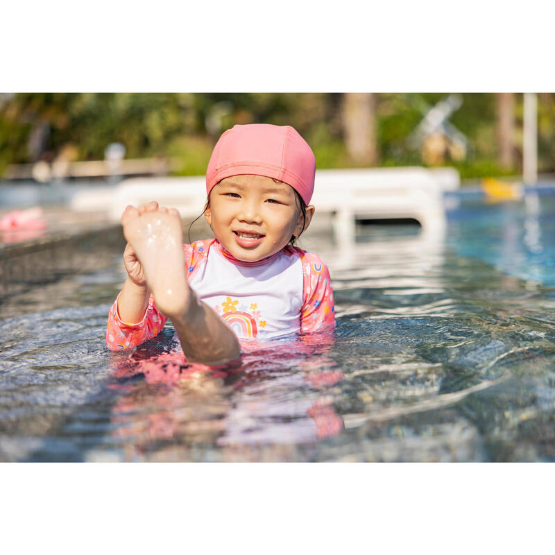 嬰兒網眼泳帽淺粉紅色美人魚印花