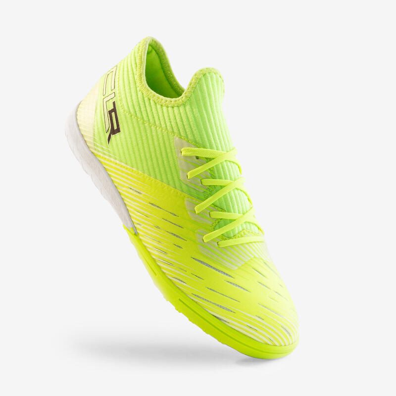 Kids' Lace-Up Football Boots CLR Turf - Neon Yellow