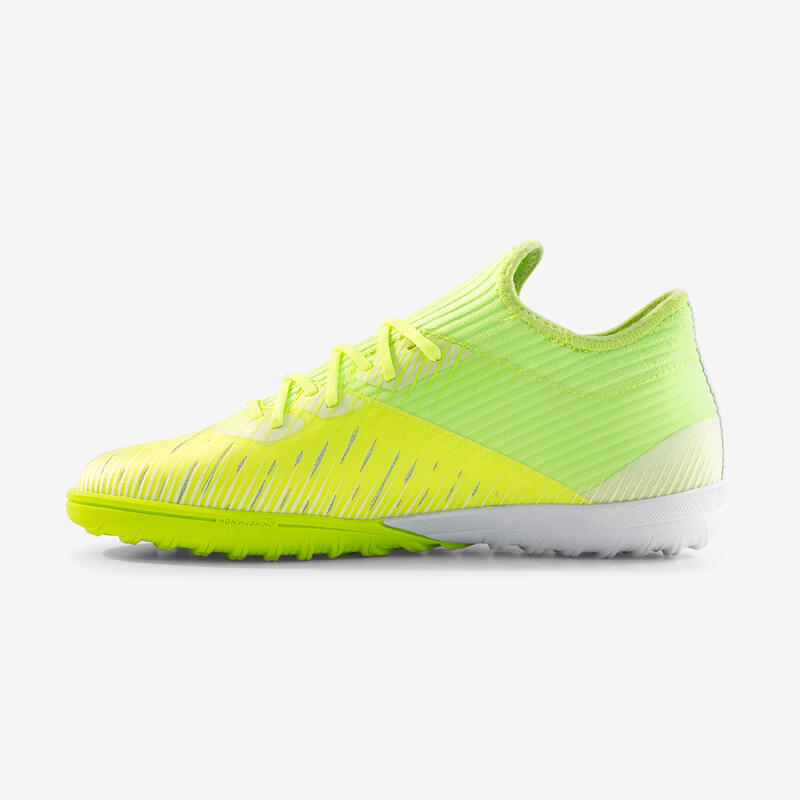 Kids' Lace-Up Football Boots CLR Turf - Neon Yellow