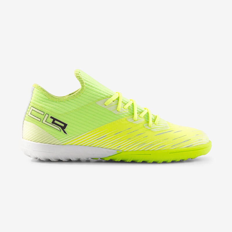 Kids' Lace-Up Football Boots CLR Turf - Neon Yellow