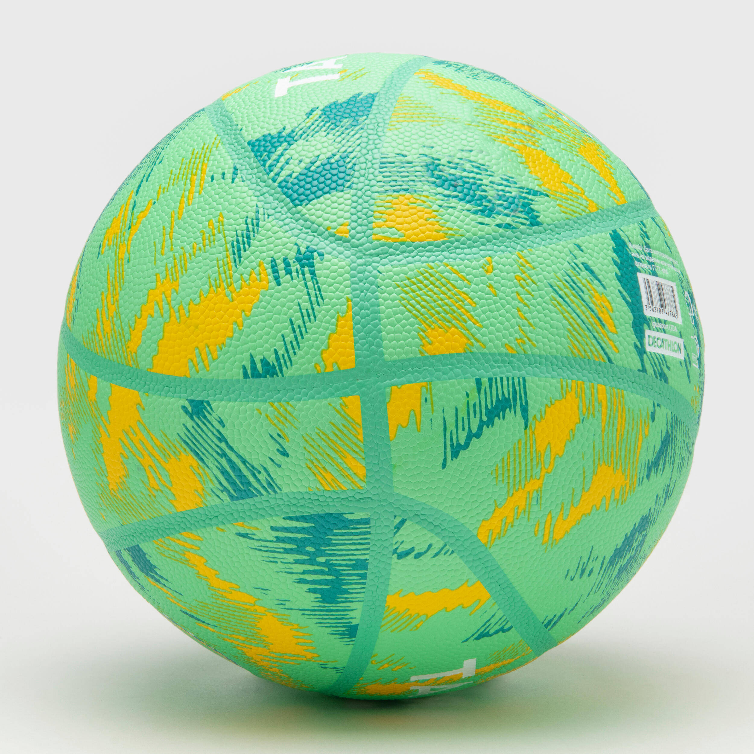 Kids' Size 4 Basketball K500 - Green/Turquoise -  4