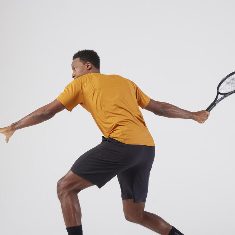 Camiseta de tenis manga corta hombre - Artengo DRY ocre Gaël Monfils