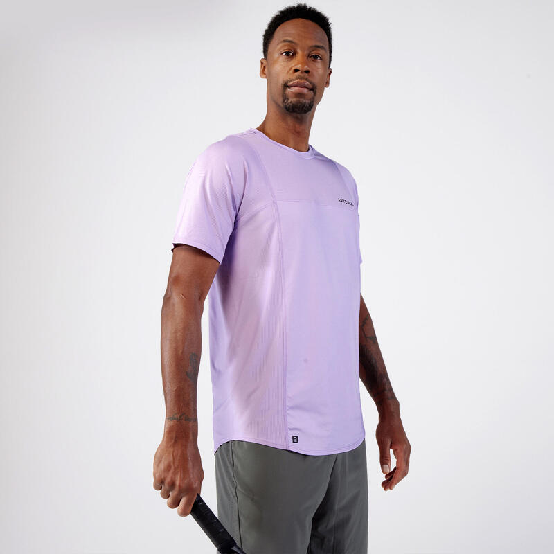 T-shirt tennis manches courtes homme - Artengo DRY lilas Gaël Monfils