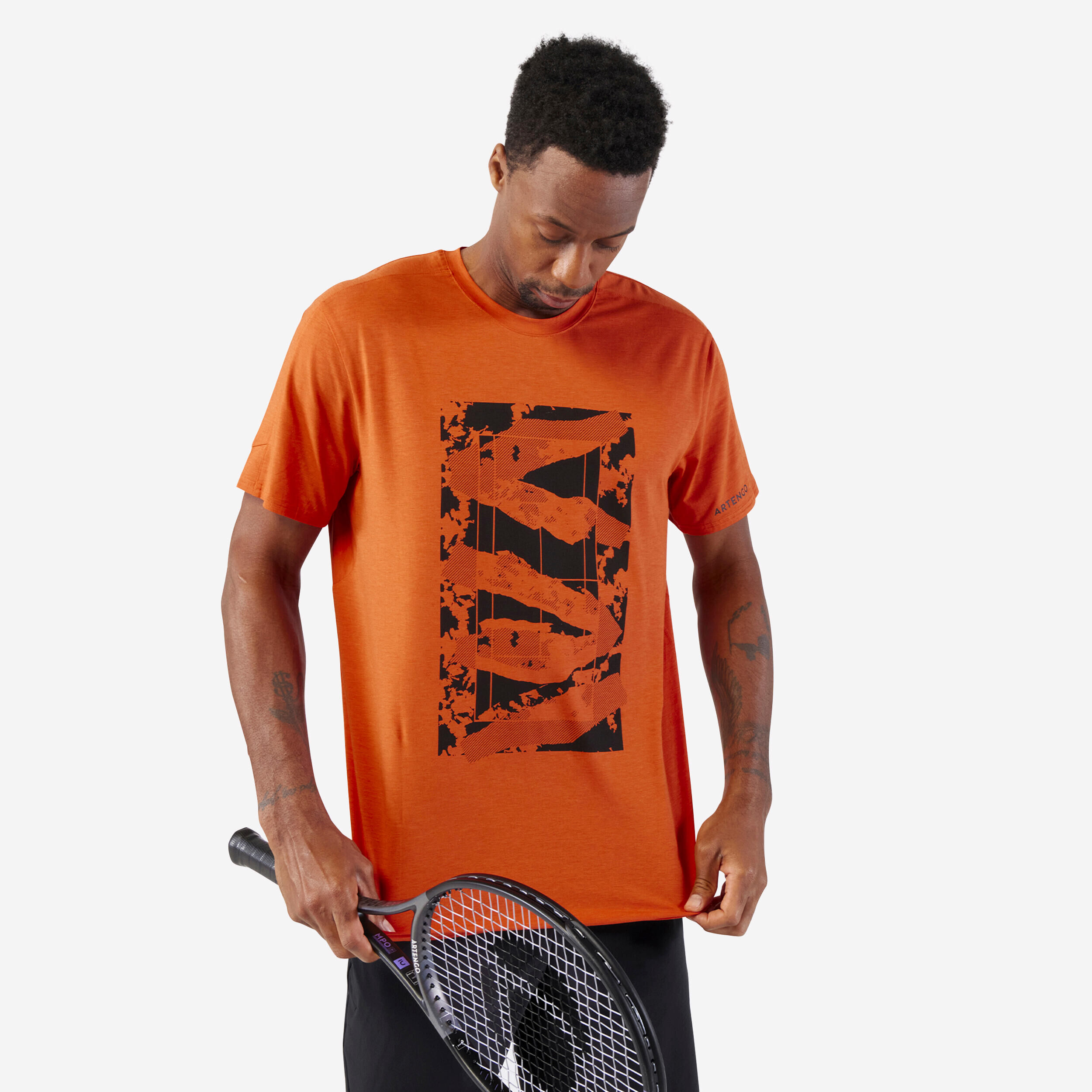 ARTENGO Men's Tennis T-Shirt Soft - Terracotta