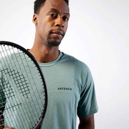 Camiseta de tenis manga corta hombre Artengo TTS Dry RN verde arcilla