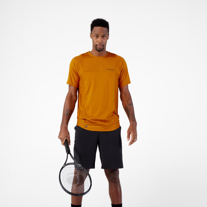 Camiseta de tenis manga corta hombre - Artengo DRY ocre Gaël Monfils