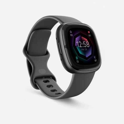 GPS-Sportuhr Smartwatch - Fitness Sense 2 grau/aluminium