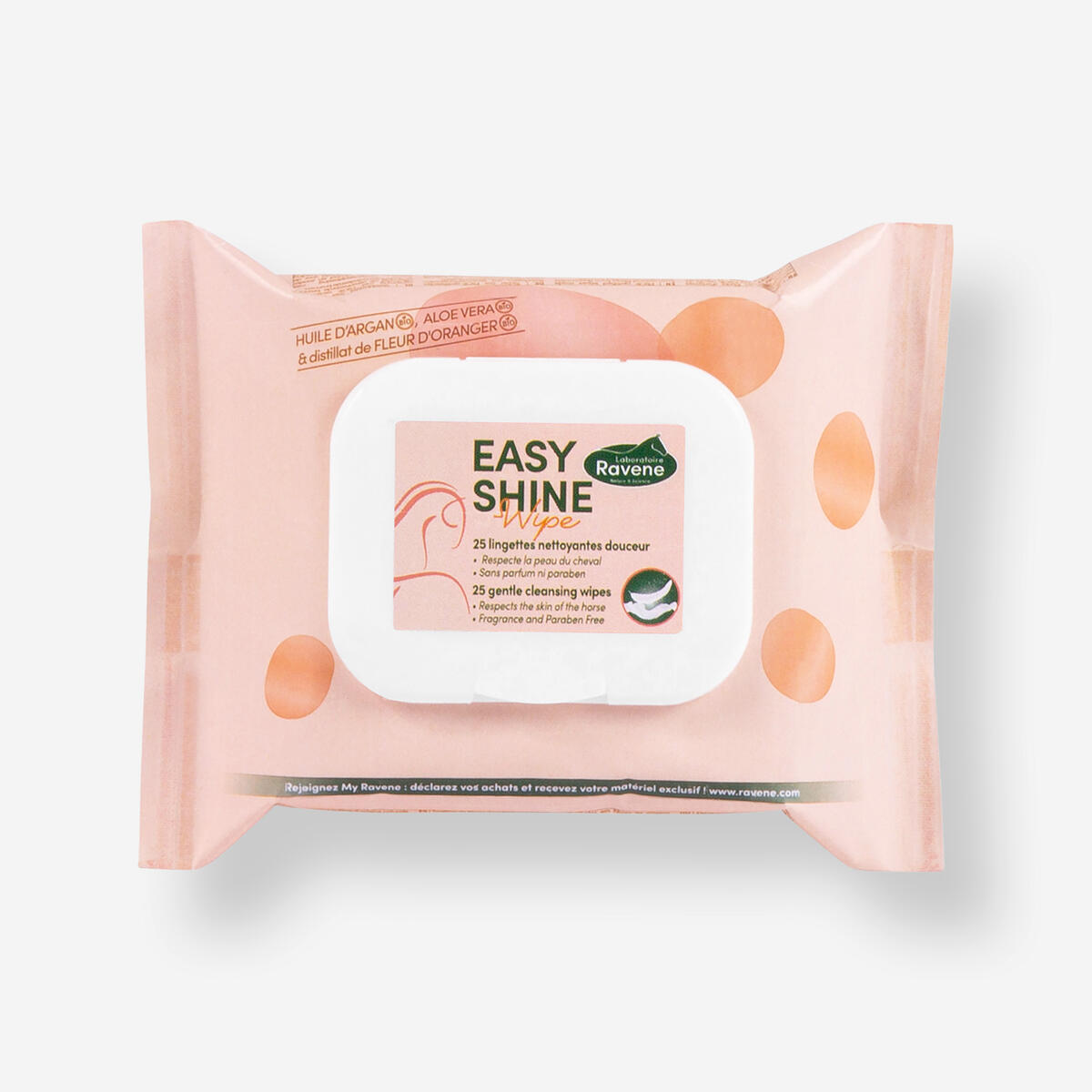 Lingettes nettoyantes yeux, naseaux équitation Cheval et Poney - Easyshine x25