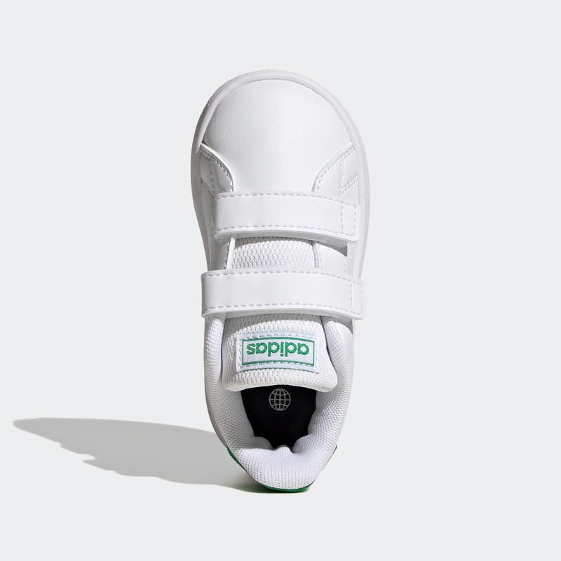 Baskets à scratch bébé - ADIDAS ADVANTAGE blanc/vert