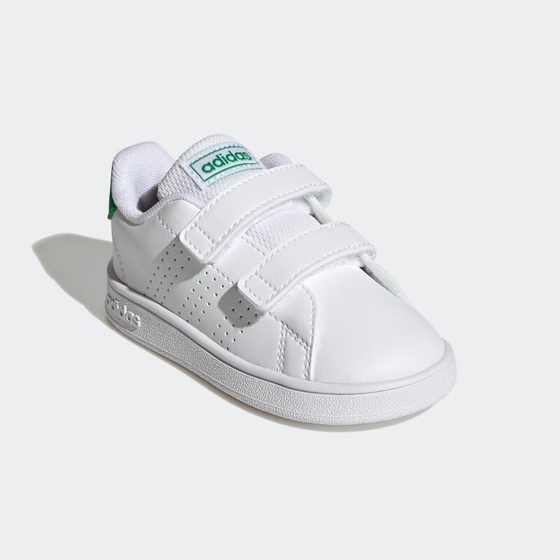 Baskets à scratch bébé - ADIDAS ADVANTAGE blanc/vert