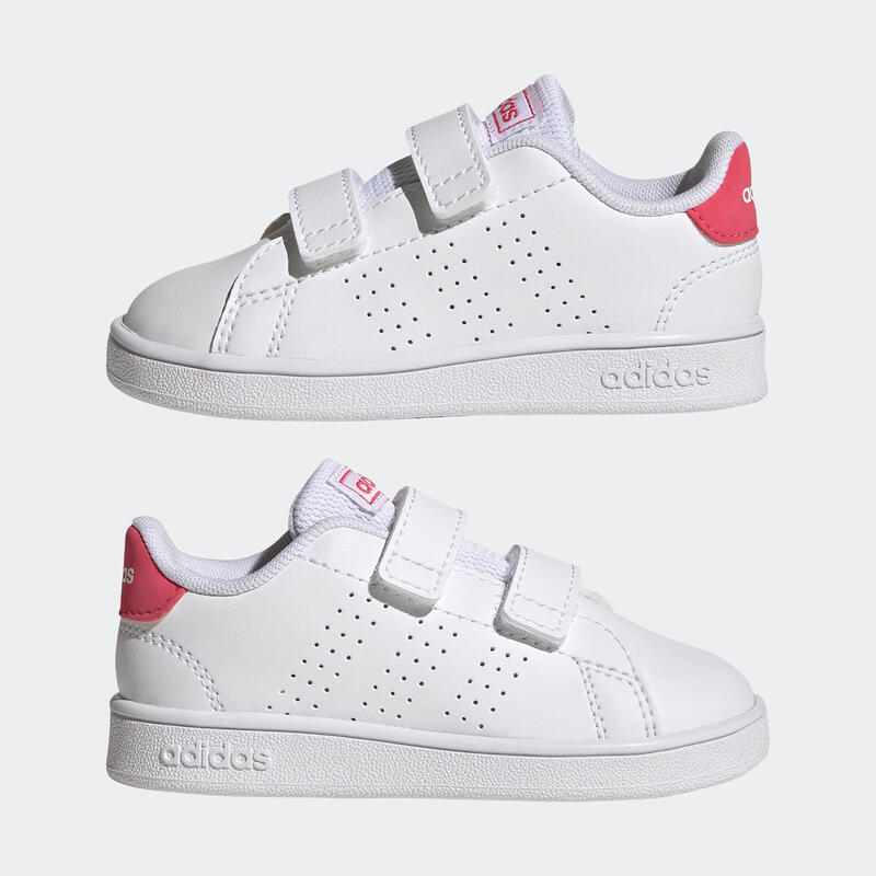 Încălțăminte benzi cu arici Baby gym ADIDAS ADVANTAGE Alb-Roz Copii 