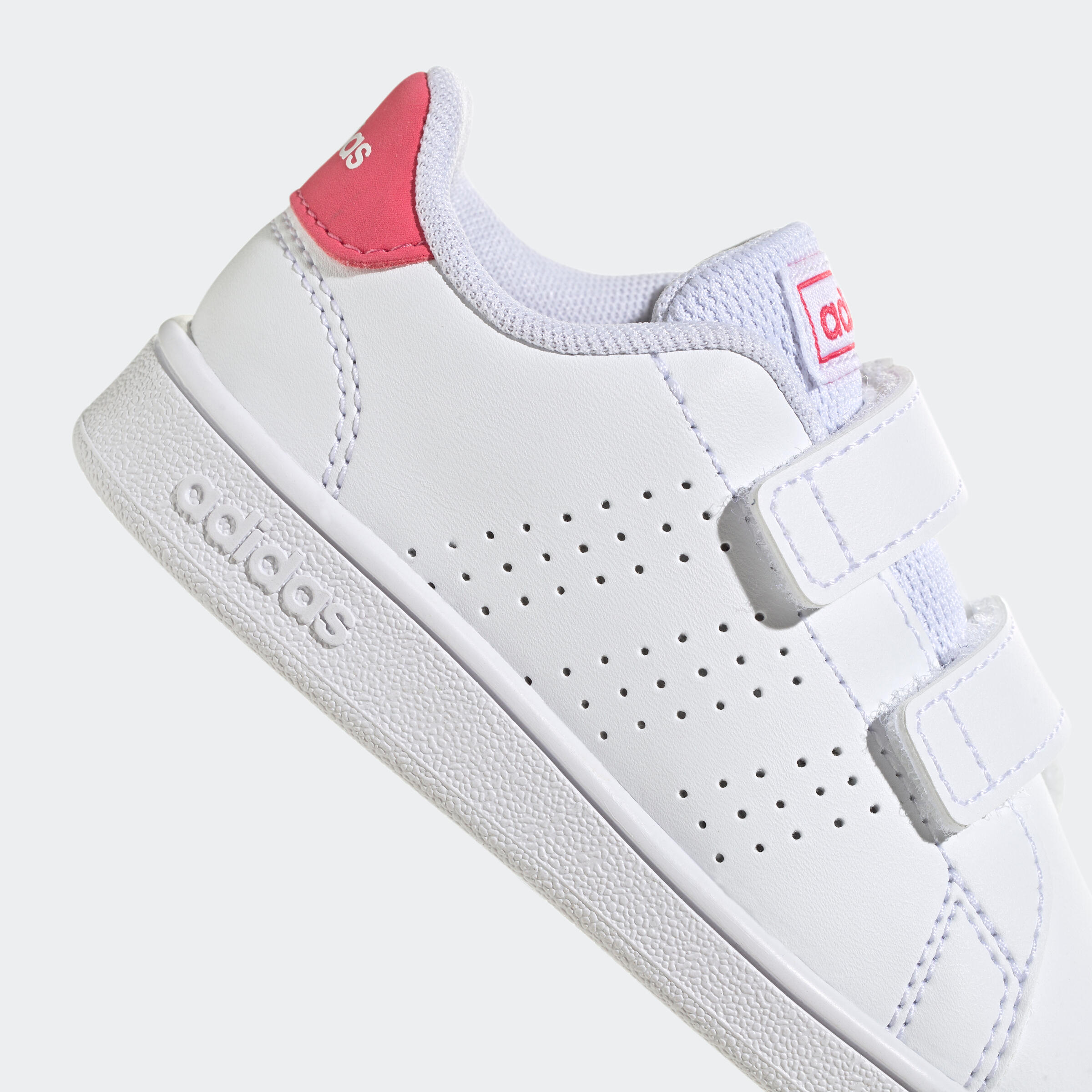 Sneakers met klittenband voor peuters Advantage wit roze 5/8