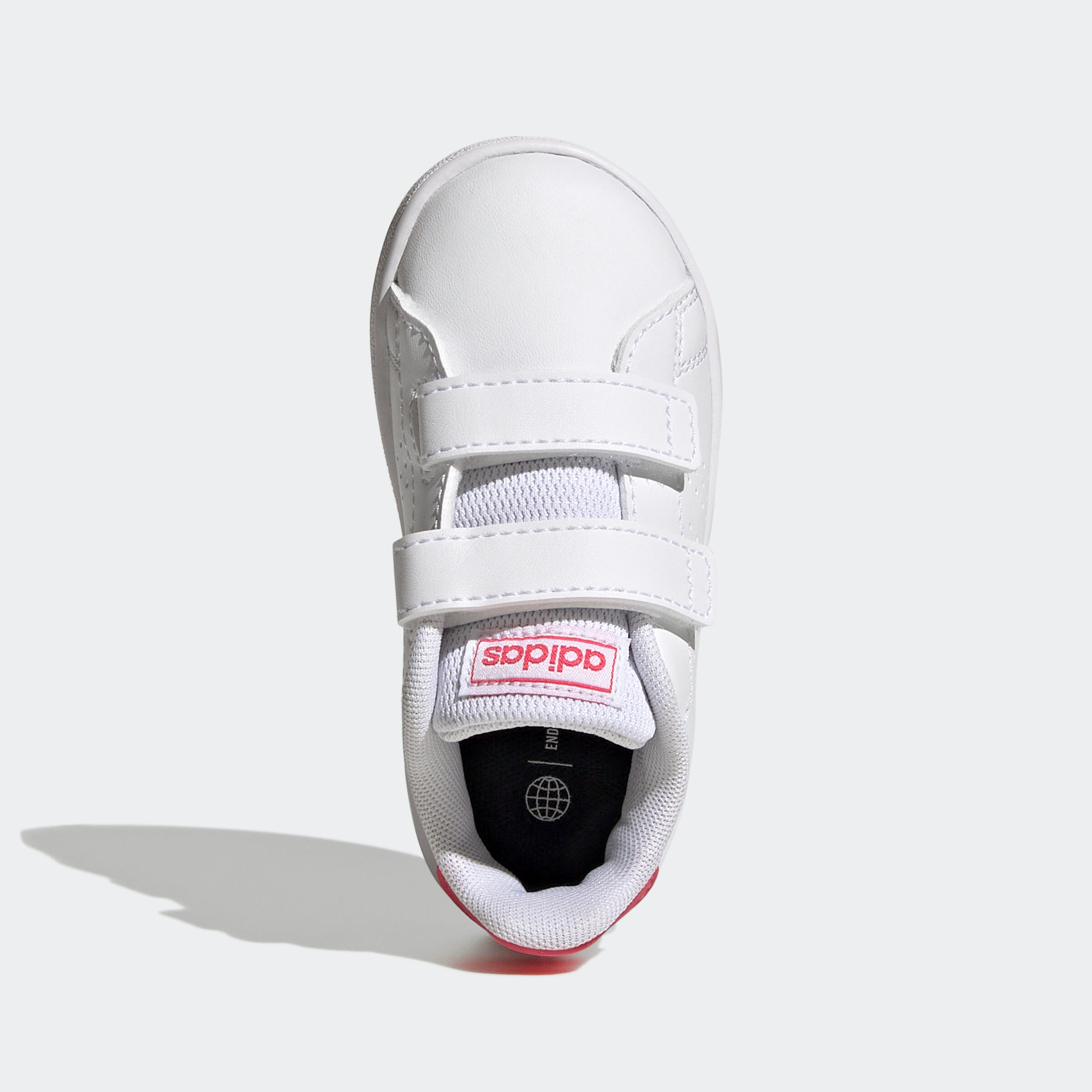 Sneakers met klittenband voor peuters Advantage wit roze 7/8
