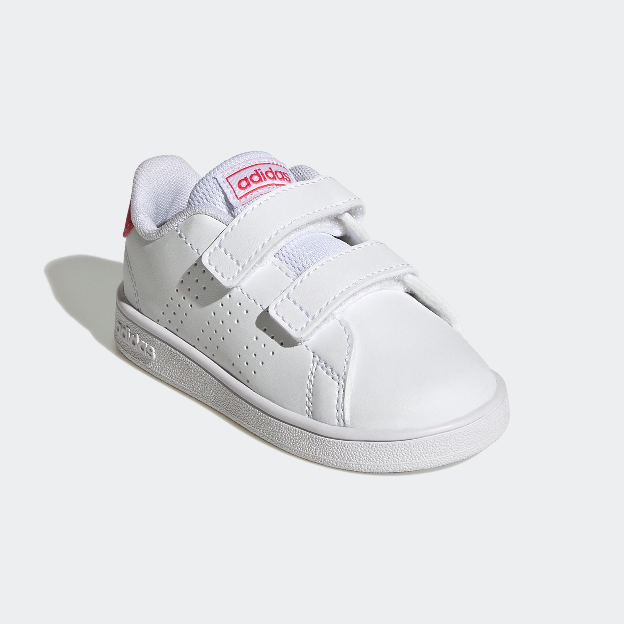 Sneakers met klittenband voor peuters Advantage wit roze 3/8