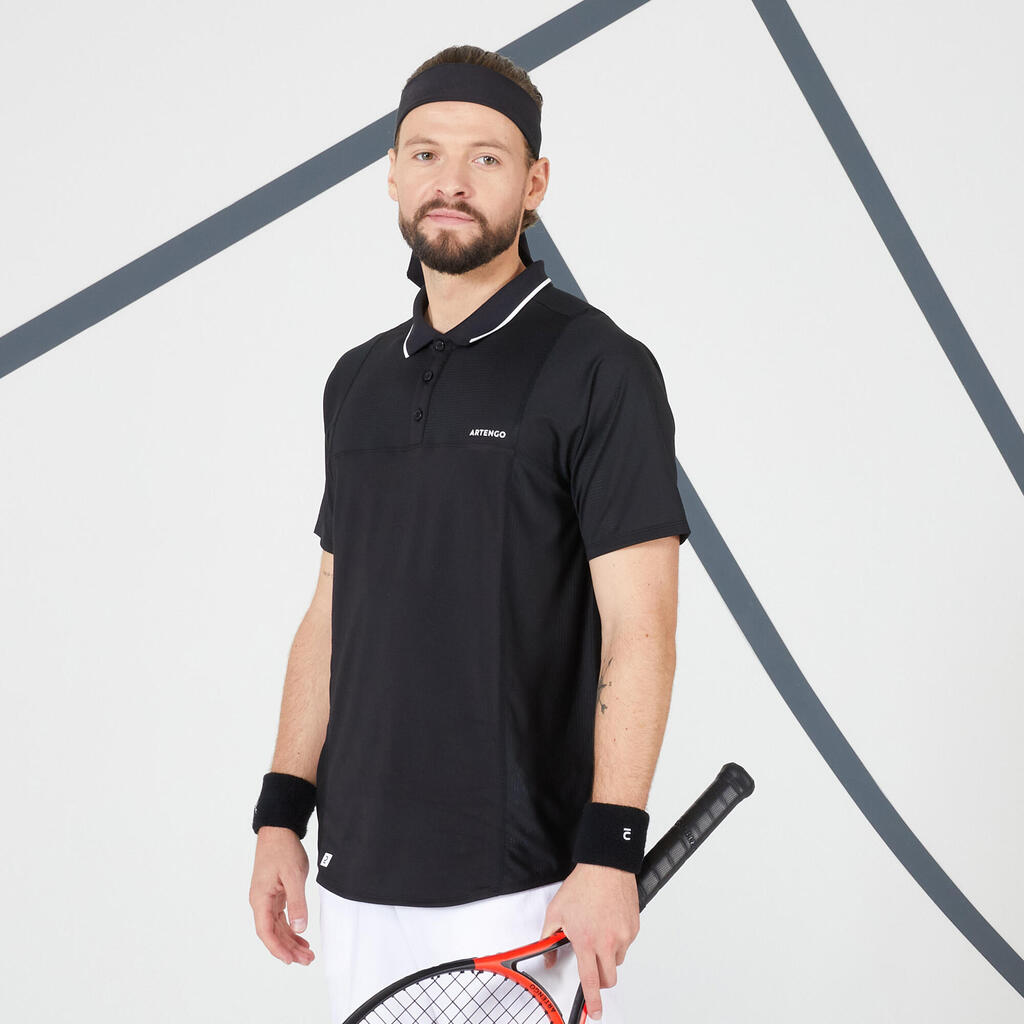 Bela muška polo majica kratkih rukava za tenis DRY