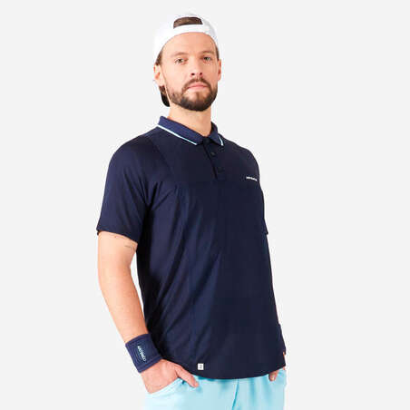 Polo tennis manches courtes Homme - Artengo DRY Marine Bleu Ciel