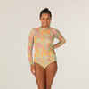 1-PIECE LONG SLEEVED SWIMSUIT PUNKY GREEN WITH BACK ZIP