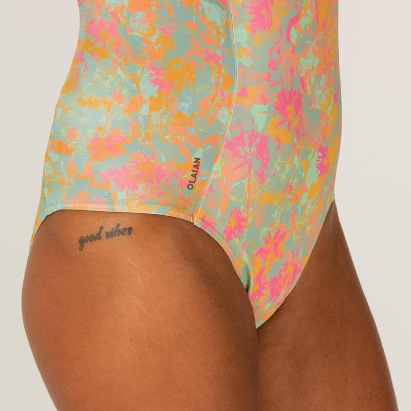 Badeanzug Damen Carla Punky Green mit Rückenreißverschluss 